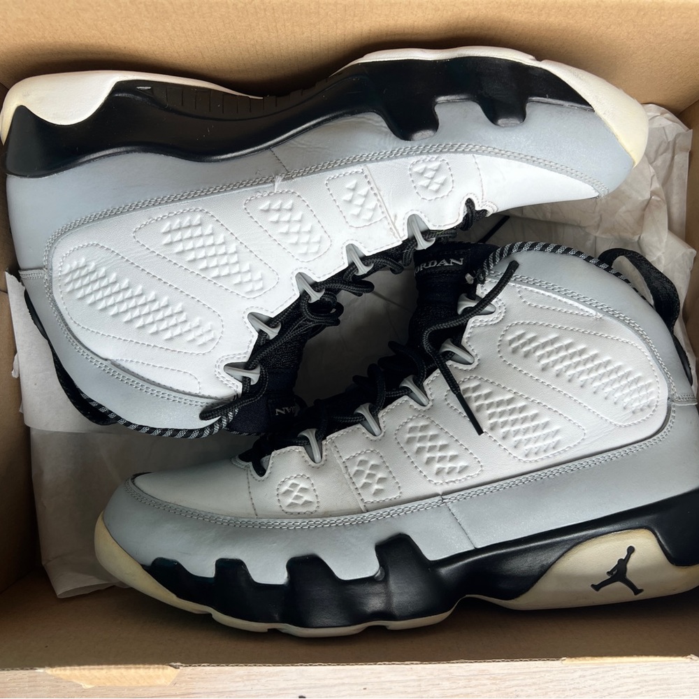 Air Jordan 9 Retro White/Black-Wolf Grey in original box